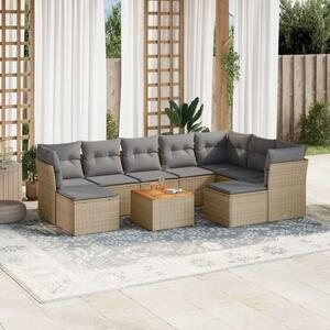 VidaXL Polyrattan Kerti Ülőgarnitúra - 10 részes, Bézs