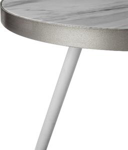 Fehér és ezüst márványhatású kisasztal ⌀ 44 cm RAMONA