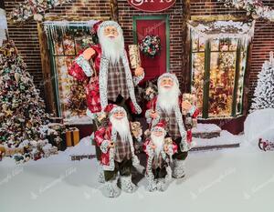 Dekoráció Santa Claus hagyományos díszítéssel 115cm