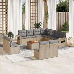 VidaXL Polyrattan Kerti Ülőgarnitúra - 12 részes - Bézs