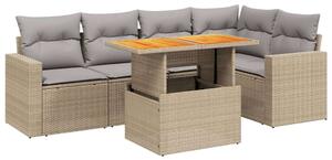 VidaXL Polyrattan Kerti Ülőgarnitúra - 6 részes - Bézs