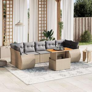 VidaXL Polyrattan Kerti Ülőgarnitúra - 8 részes - Bézs