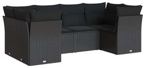 VidaXL Polyrattan Kerti Ülőgarnitúra - 6 részes - Fekete