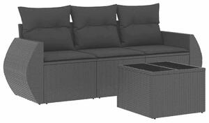 VidaXL Polyrattan Kerti Ülőgarnitúra - 4 részes - Fekete
