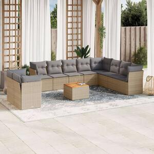 VidaXL Polyrattan Kerti Ülőgarnitúra - 11 részes - Bézs