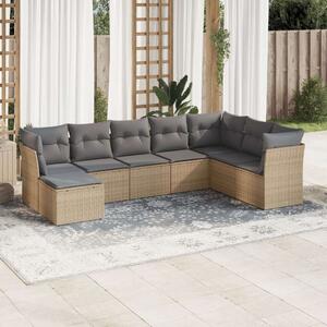 VidaXL Polyrattan Kerti Ülőgarnitúra - 8 részes - Bézs