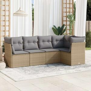 VidaXL 5 részes Polyrattan Kerti Ülőgarnitúra - Bézs
