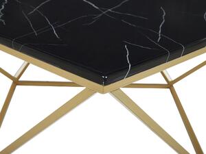 Fekete és arany márványhatású dohányzóasztal 80 x 80 cm MALIBU