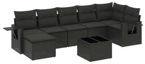 VidaXL Polyrattan Kerti Ülőgarnitúra - 8 részes - Fekete