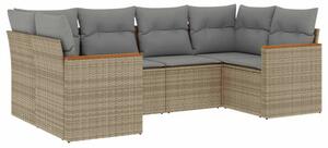 VidaXL Polyrattan Kerti Ülőgarnitúra - 6 részes - Bézs