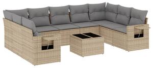 VidaXL Polyrattan Kerti Ülőgarnitúra - Bézs - 10 részes