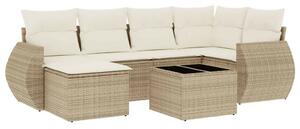 Polyrattan Kerti Ülőgarnitúra - 7 részes - Bézs