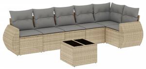VidaXL Polyrattan Kerti Ülőgarnitúra - 7 részes - Bézs