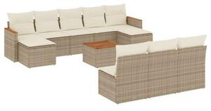 VidaXL Polyrattan Kerti Ülőgarnitúra - 11 részes - Bézs