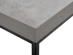Fekete Lábas Beton Hatású Modern Kisasztal 60 x 60 x 50 cm DELANO