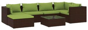VidaXL Polyrattan Kerti Ülőgarnitúra - 7 részes - Barna