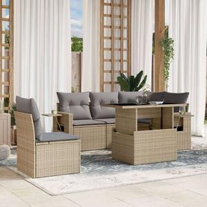 Vidaxl Polyrattan Kerti Ülőgarnitúra - 6 részes - Bézs