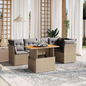 VidaXL 5 részes Polyrattan Kerti Ülőgarnitúra - Bézs