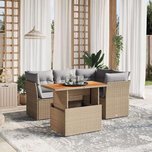 VidaXL Polyrattan Kerti Ülőgarnitúra - 5 részes - Bézs