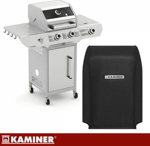 Gáz grill 2+1 10kW, szürke - 113,5x54x106cm