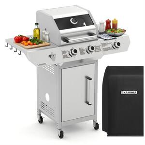 Gáz grill 2+1 10kW, szürke - 113,5x54x106cm