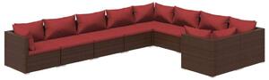 VidaXL Polyrattan Kerti Ülőgarnitúra - Barna - 9 részes