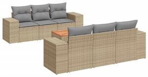 VidaXL Polyrattan Kerti Ülőgarnitúra - 7 részes - Bézs