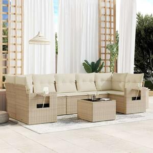 VidaXL Polyrattan Kerti Ülőgarnitúra - 8 részes - Bézs