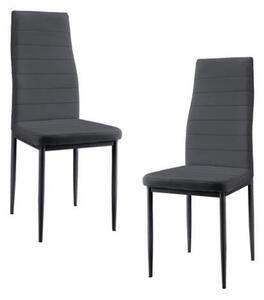 [en.casa] ® párnázott műbőr étkezőszék, 2 db, sötétszürke