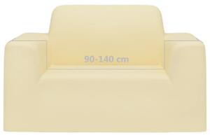 VidaXL krémszínű sztreccs poliészterdzsörzé kanapé-védőhuzat