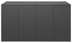 VidaXL fekete polyrattan kerti párnatartó doboz 194 x 100 x 103 cm