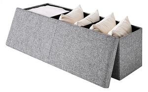Casaria összecsukható 130L-es tároló pad,115x38x38 cm, világosszürke