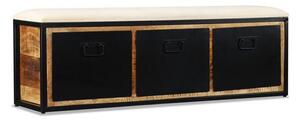 Tömör mangófa tárolópad 3 fiókkal 120 x 30 x 40 cm