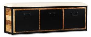 Tömör mangófa tárolópad 3 fiókkal 120 x 30 x 40 cm