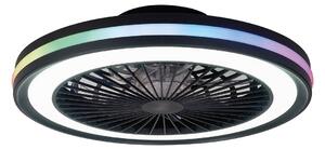 LED mennyezeti ventilátor Gamer fekete DC csendes CCT RGB – Mantra Mantra Iluminación, Gamer, dimmable, Fekete, Nappali, Műanyag, Modern