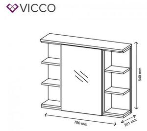 Vicco Aquis 1382 nyitott tükrös szekrény 80×64 cm, antracit-tölgy