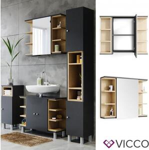 Vicco Aquis 1382 nyitott tükrös szekrény 80×64 cm, antracit-tölgy