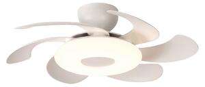 LED mennyezeti ventilátor Flower, fehér, csendes DC-motor, CCT – Mantra Mantra Iluminación, Flower, dimmable, Fehér, Nappali, Műanyag, Modern