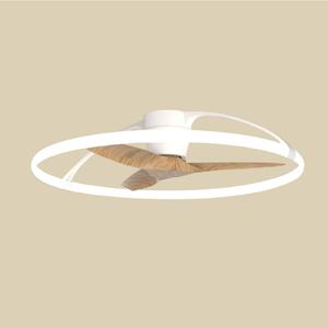 Nepal intelligens LED mennyezeti ventilátor, fehér/bükk, DC – Mantra Mantra Iluminación, Nepal, dimmable, Fa, Nappali, Fém, Modern