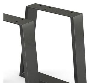 Vicco Loft acél asztallábak, padlábak, 2 db, trapéz alakú, fekete, 42 cm