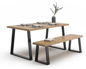Vicco Loft acél asztallábak, padlábak, 2 db, trapéz alakú, fekete, 42 cm