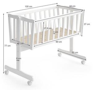 Vitalispa babaágy, 100 cm, fehér-szürke