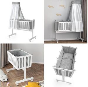 Vitalispa babaágy, 100 cm, fehér-szürke