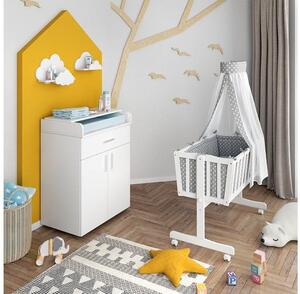 Vitalispa babaágy, 100 cm, fehér-szürke