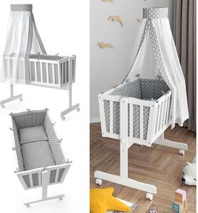 Vitalispa babaágy, 100 cm, fehér-szürke