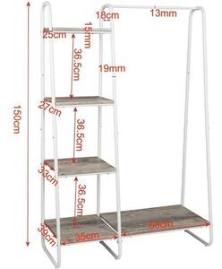 Eugad ruhatartó állvány polcokkal,150 cm