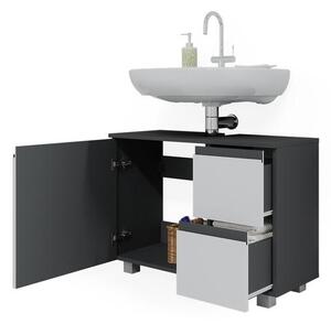 Vicco J-Shape mosdószekrény, 80 cm, antracit-fehér
