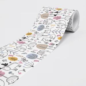 Nem szőtt öntapadós bordűr erdei állatkák 15 cm x 5 m