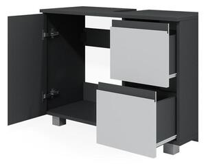 Vicco J-Shape mosdószekrény, 80 cm, antracit-fehér