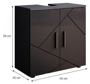 Vicco Irma mosdószekrény, 60 cm, magasfényű antracit